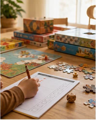 Board-game and puzzle stack