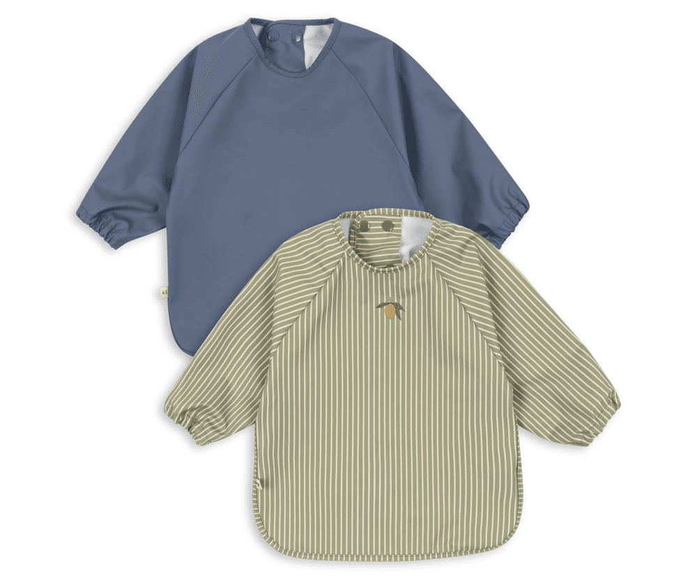 Smekke med ermer 2 stk – Tea Stripe/Flint Stone