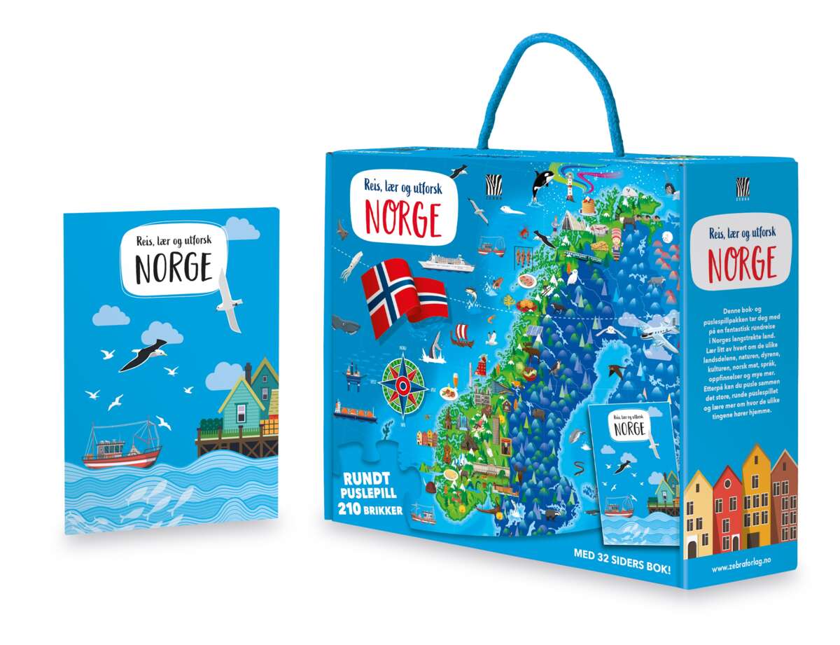 Bok og puslespill- Norge (210brikker)