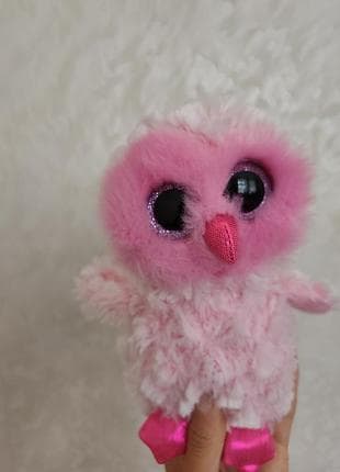 М'яка іграшка рожева сова глазастик twiggy ty beanie boo's