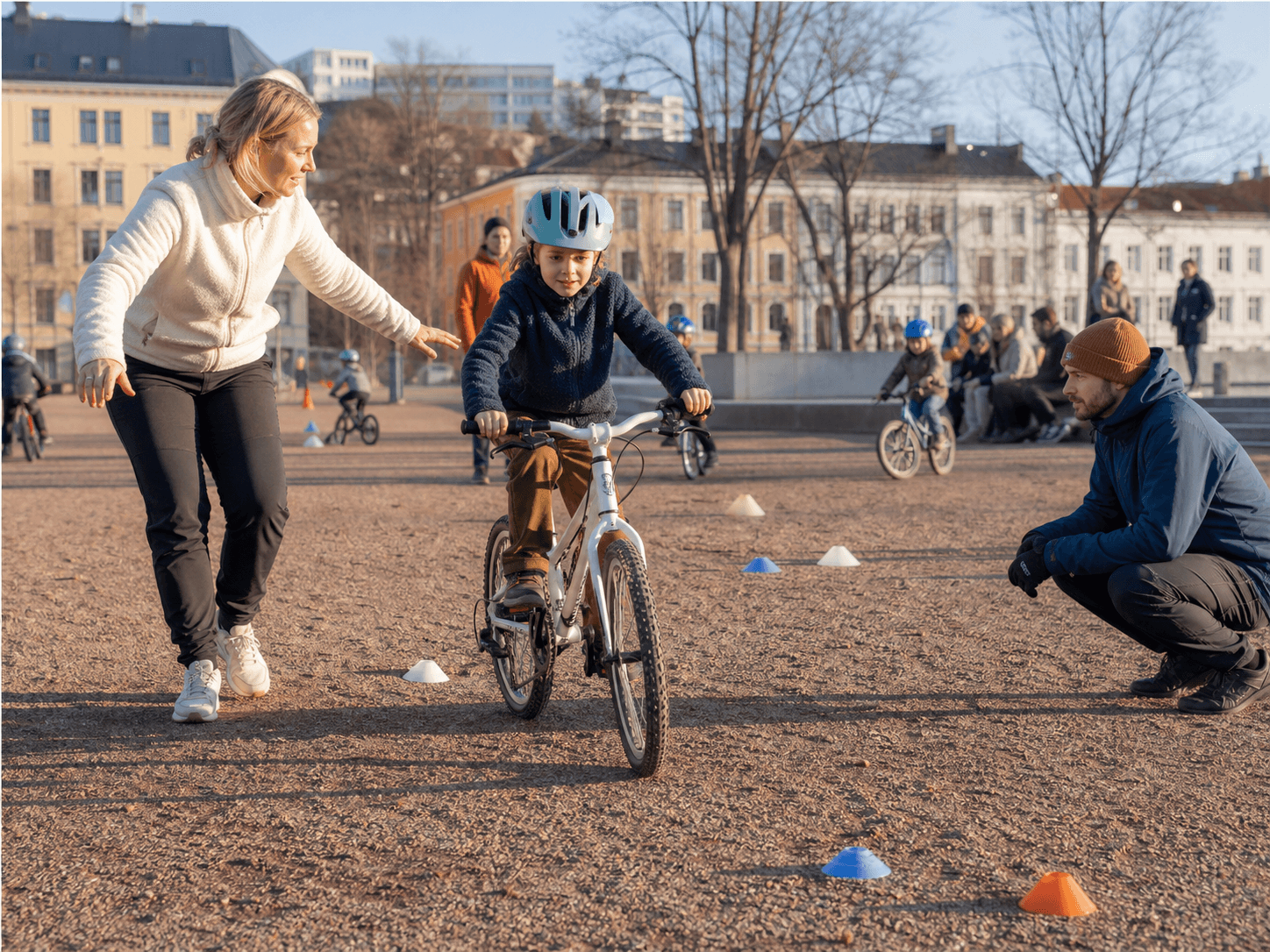 Confident cycling together