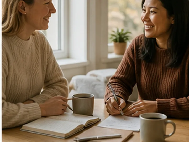 Illustrative editorial scene representing Ukrainian and Norwegian conversation